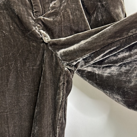 ett:twa Anthro velvet pocketed cuff trouser pants taupe S - Picture 5 of 11